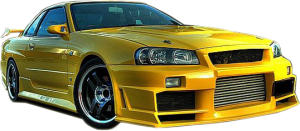 Yellow Nissan Sport Car